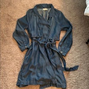 Cloth and Stone Chambray Trench Jacket Belted M